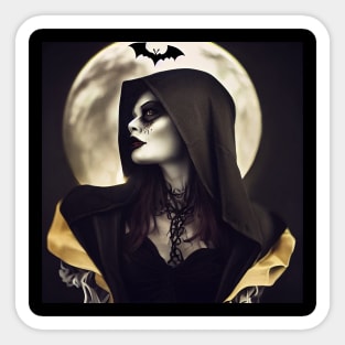 Vampire Lady at Moonlight Sticker